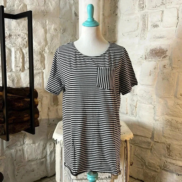 Ampersand Avenue Tops - Ampersand & | Extra Long Striped Pocket Tee